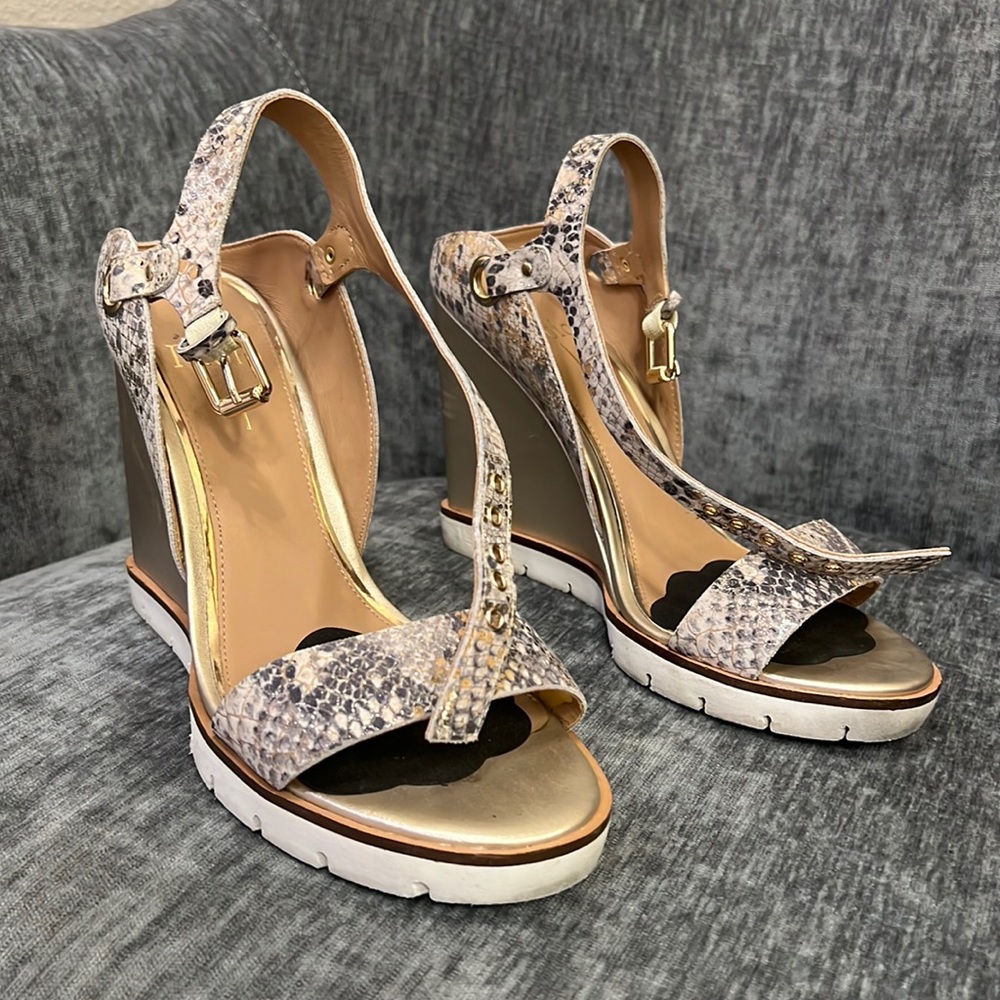Linea Paolo Ella wedge sandal snakeskin
